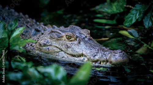 Close-up of an alligator in water