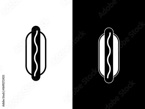 Bread and sausage vector icon