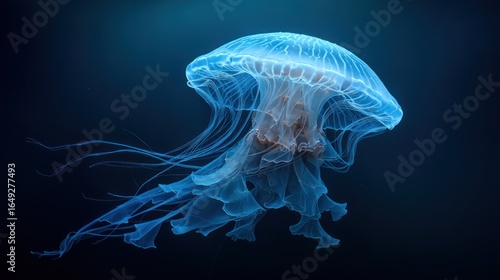 Jellyfish in deep ocean