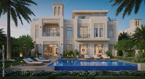 Grand Dubai home exterior enhanced by urban townhouse with sleek contemporary facade
