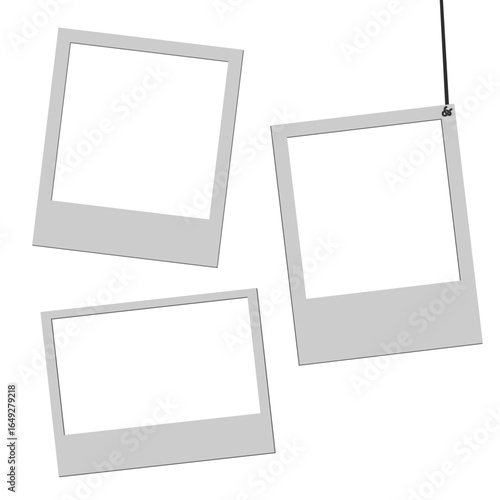 blank photo frame vector set