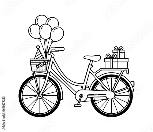 Bicycle Line Art Vector Decoration Element