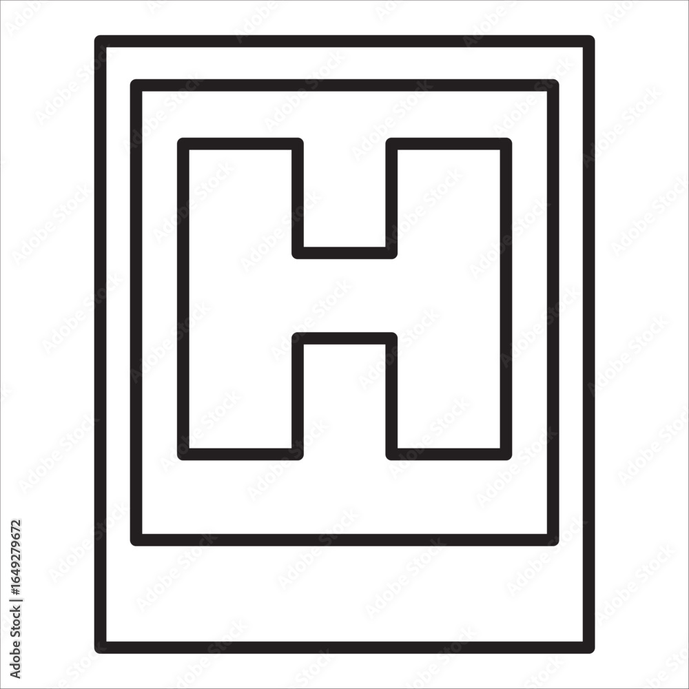 Fototapeta premium Hospital sign icon outline vector