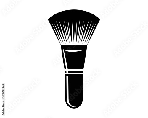 Black silhouette of a makeup brush isolated on white background