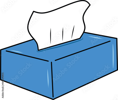 Blue Tissue Box Illustration 