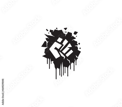 Hand splash blob splashes by arm logo waterdrop
