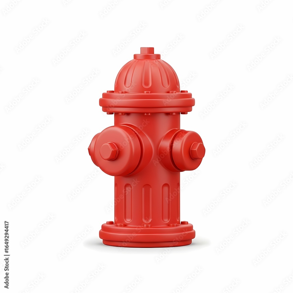 A bright red fire hydrant stands ready for use in case of emergency. A bright red fire hydrant stands ready for use in case of emergency.