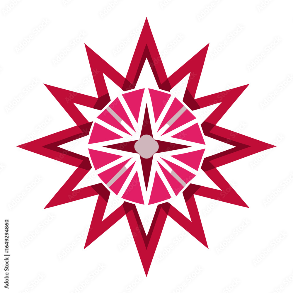 Obraz premium Multi-Point Floral Star Icon