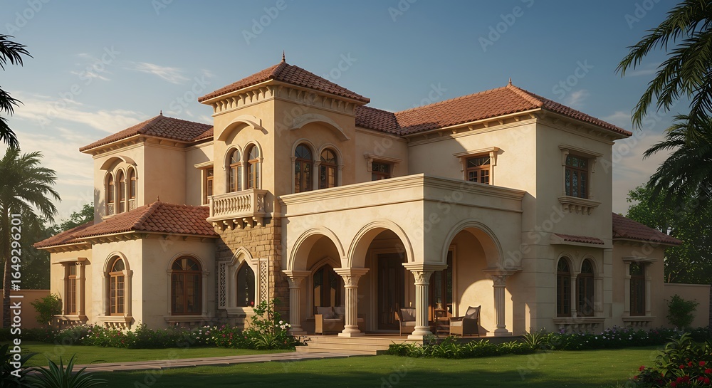 Fototapeta premium Luxury breathtaking retreat showcasing exquisite craftsmanship