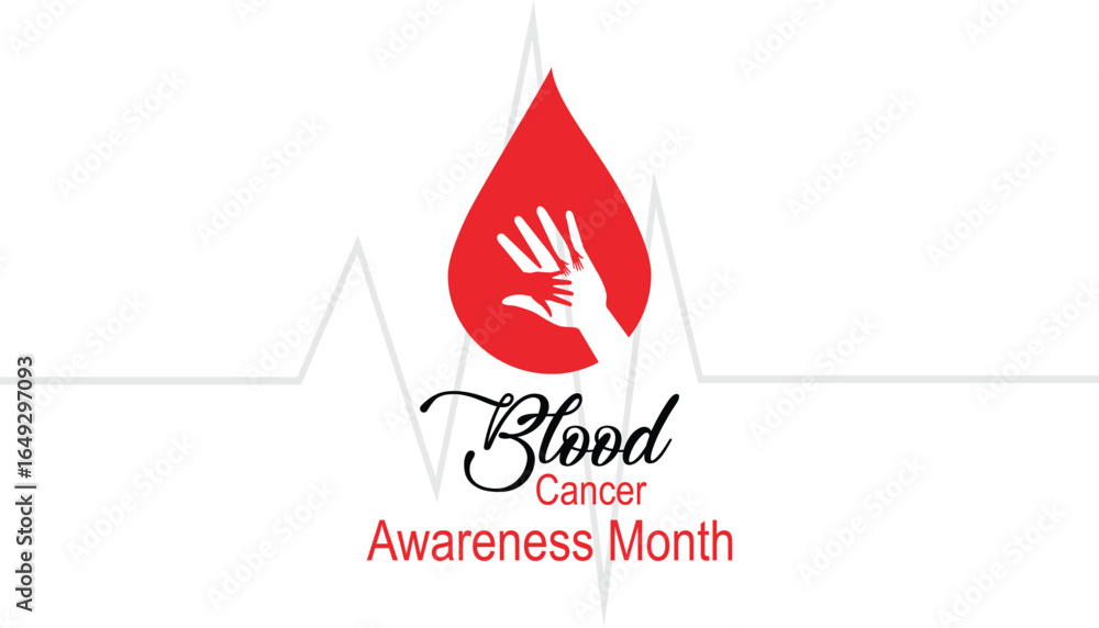 Obraz premium September is Blood Cancer Awareness Month. Vector template Design for banner, greeting card, poster, prints, social media post, flyer, T shirt with background.