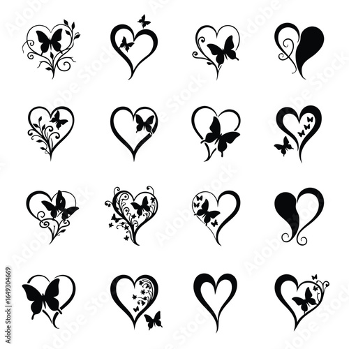Butterfly Heart Silhouettes Collection love romance