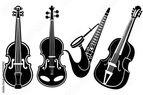 Musical Instrument Silhouette Vector Set