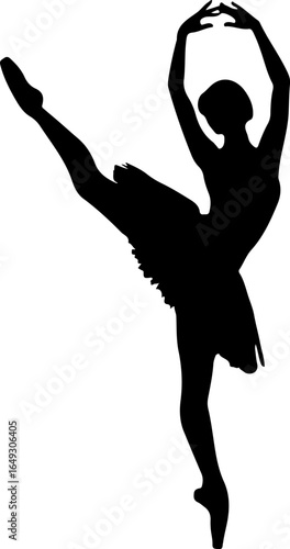 Elegant Ballerina Silhouette Graceful Dancer in Motion Artistic Expression of Dance and Ballet