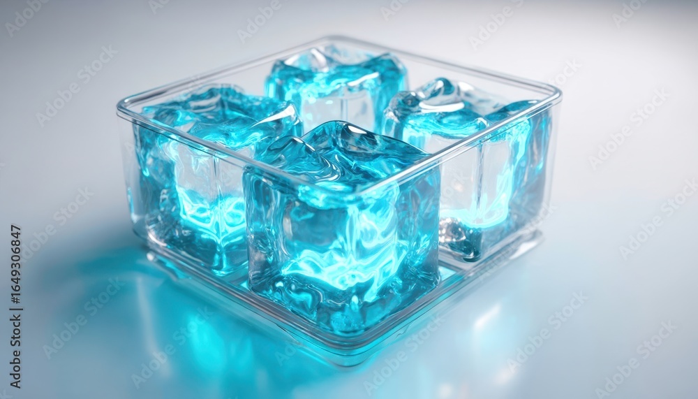 Fototapeta premium blue ice cube