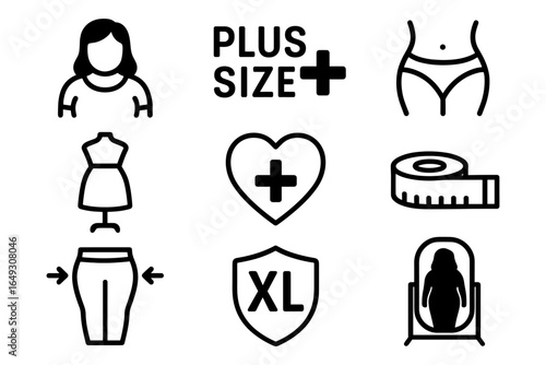 Inclusive fashion icons: plus size, measurements, and body positivity symbols