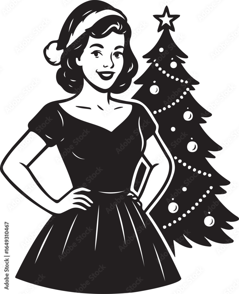 Christmas retro pinup girl Christmas retro pinup girl