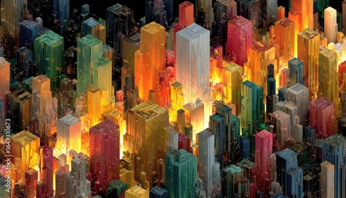 Wallpaper Mural Abstract city of colorful blocks Torontodigital.ca