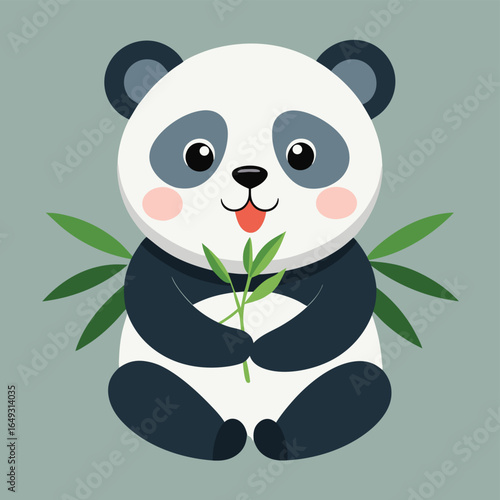 panda eating bamboo with blush cheeks   (1).eps