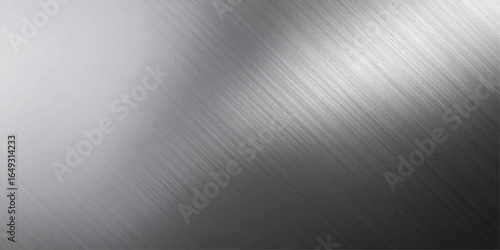 Light gray brushed aluminum surface with a shiny metallic texture and stainless steel pattern