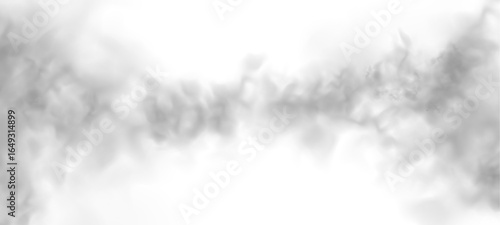 Special effect of steam, smoke, fog, clouds. Abstract gas on transparent background, vapor machine steam or explosion dust, dry ice effect, condensation, fume. Vector PNG illustration.	