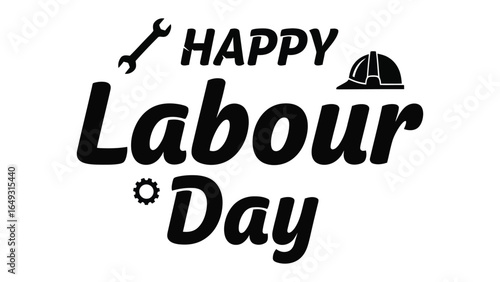 Happy Labour Day Celebration: A cheerful depiction of Labour Day, rendered in a stylized design with a focus on celebration and honoring workers and their hard work.