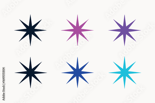 Horizontal design showcasing six distinct variations