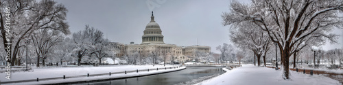 Winter wonderland u.S. Capitol panoramic view snowy landscape tranquil scene washington d.C.