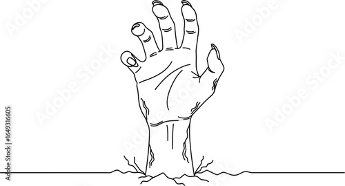 Hand reaching from ground, desperation, need