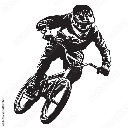 silhouette of a man riding a bike