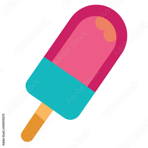Colorful summer popsicle treat icon illustration