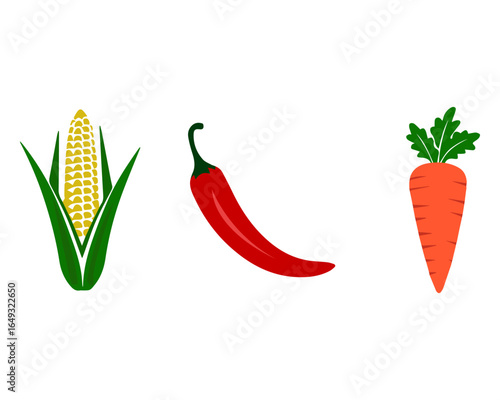 vegetables on a white background  .
