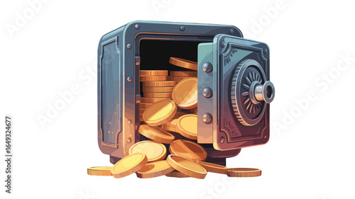 Safe full of Gold Coins.