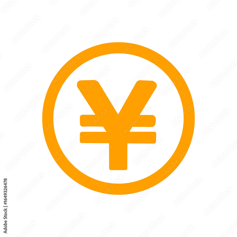 Fototapeta premium Yen Symbol Icon – Japanese Currency Mark in Circle Vector・円マークのアイコン／日本円通貨シンボルのベクター素材