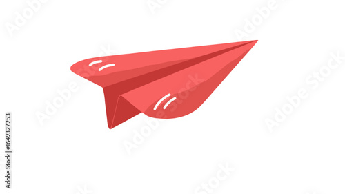 A simple illustration of a red paper airplane.