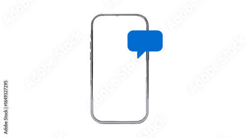 A message bubble floating above the blank screen of the smartphone.