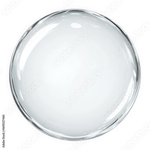 Round Clear Glass Plate with Isolated on Transparent Background	