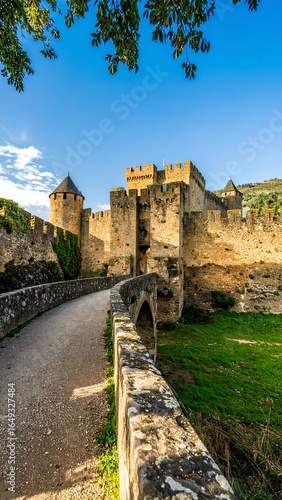 Ancient castle walls and bridge