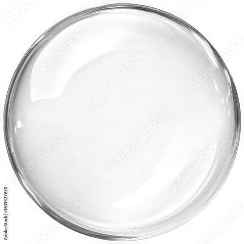 Round Clear Glass Plate with Isolated on Transparent Background	