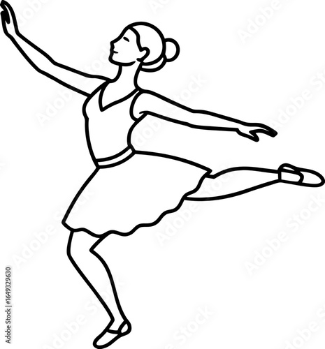 Ballerina in elegant pose, isolated on white background, showcasing the grace and artistry of ballet dance movement and performance