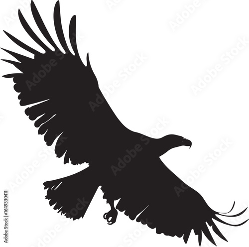 Vulture Walking Slow steps head forward wings slightly raised. full length silhouette black vector illustration
