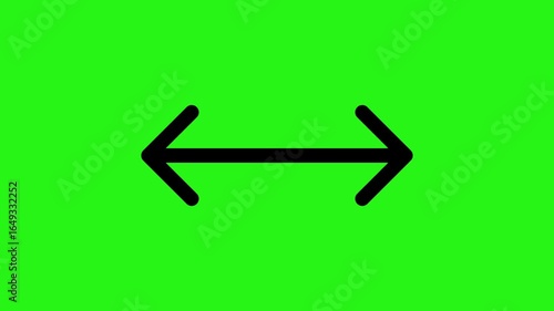 Looping animation of bidirectional arrow over green screen background