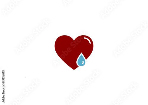 icon of heart with tear drop, tribute to victims