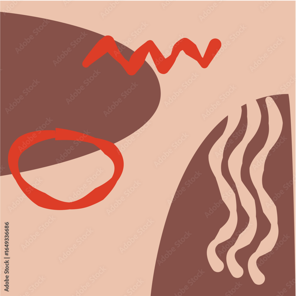 Obraz premium Walpaper Abstract Modern Art Shapes Illustration