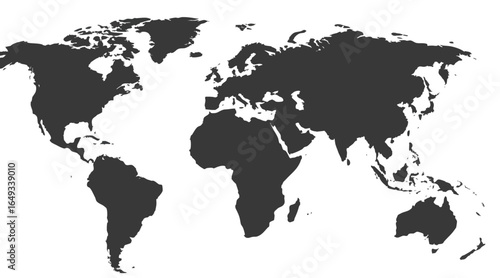 Minimalist World Map – Black & White Vector