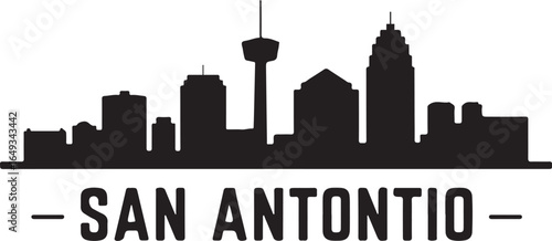 San Antonio Skyline Silhouette Vector on White Background