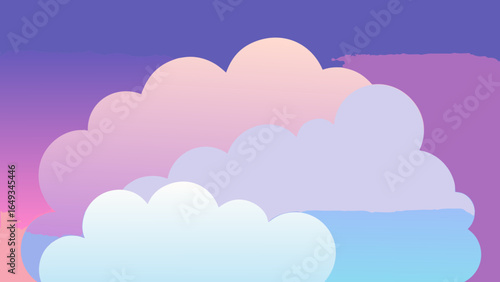 flat design dreamy clouds pastel gradient