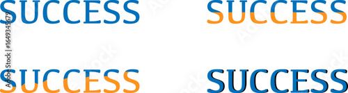 Vector illustration of success text set
