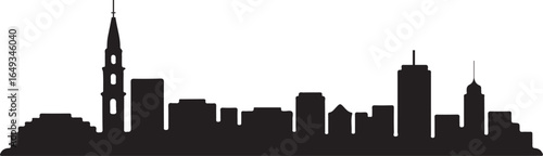 Savannah Skyline Silhouette Vector on White Background