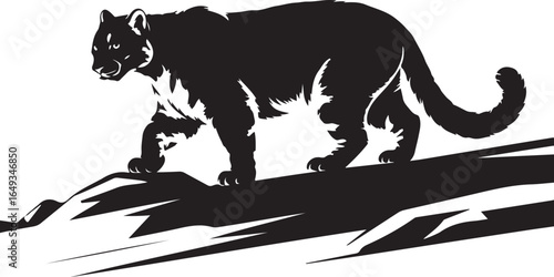 Powerful panther prowls rugged terrain with stealth and grace