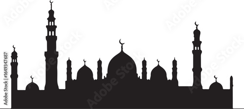 Striking mosque silhouette for cultural and religious projects